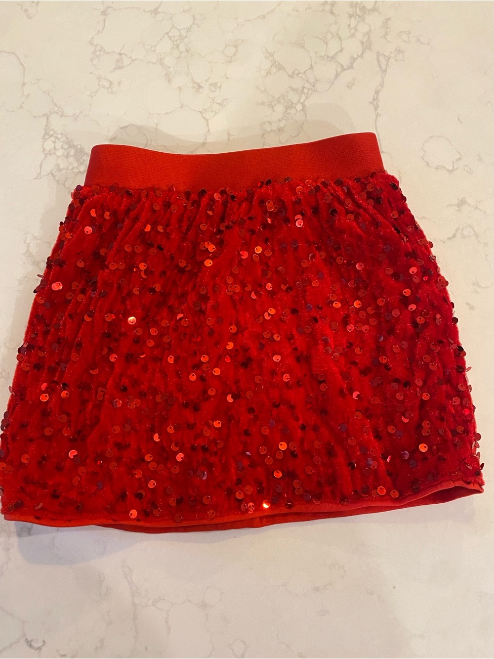 Red Sequin Mini Skirt -kids